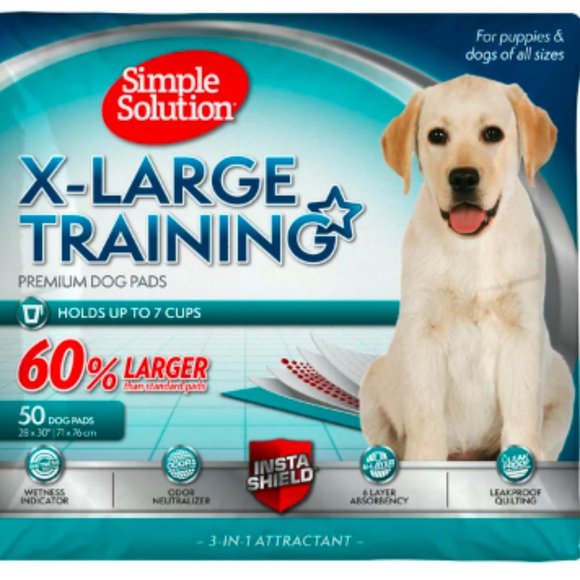 Simple Solution Training Puppy Pads, Extra Large, 28 x 30 Inches, 50 Count - Picture 1 of 3